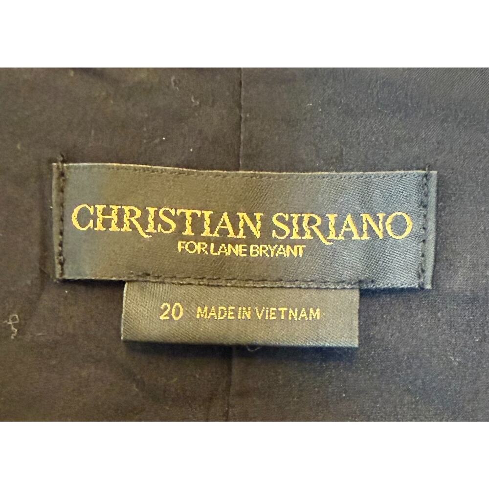 Christian Siriano Lane Bryant Dress Size 20 Black Portrait Collar Wrap Cocktail - Picture 4 of 11